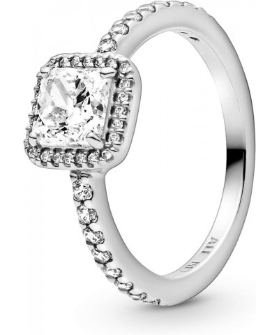 Square Sparkle Halo Ring, With Gift Box 4.5 With Gift Box Silver $38.92 Rings