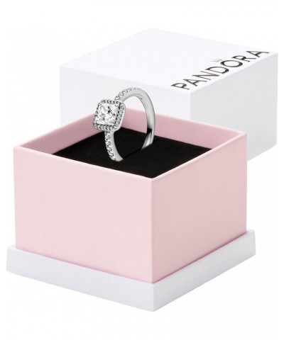 Square Sparkle Halo Ring, With Gift Box 4.5 With Gift Box Silver $38.92 Rings