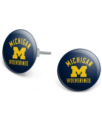 University of Michigan Wolverines Logo Novelty Silver Plated Stud Earrings $10.79 Earrings