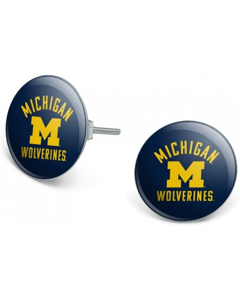 University of Michigan Wolverines Logo Novelty Silver Plated Stud Earrings $10.79 Earrings