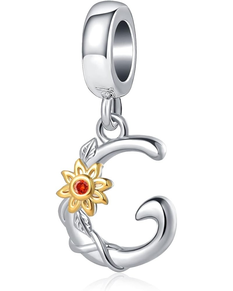 Letter A-Z Initial Charms Sunflower Birthday Alphabet Bead Charms for Bracelets Necklaces G $7.41 Bracelets