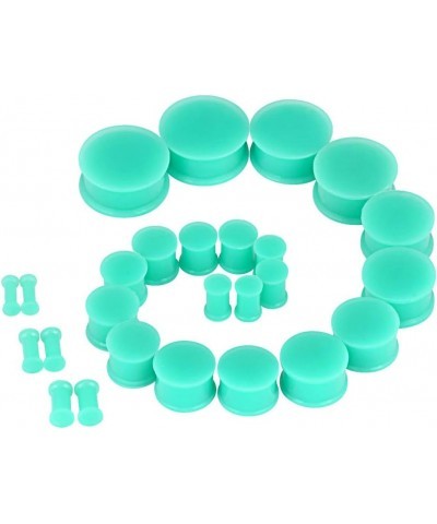 24pcs 6G-15/16 inch Luminous Saddle Silicone Double Flared Ear Plugs Kit Ear Stretching Set Turquoise $10.63 Men's Jewelry