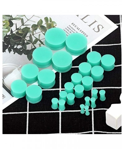 24pcs 6G-15/16 inch Luminous Saddle Silicone Double Flared Ear Plugs Kit Ear Stretching Set Turquoise $10.63 Men's Jewelry