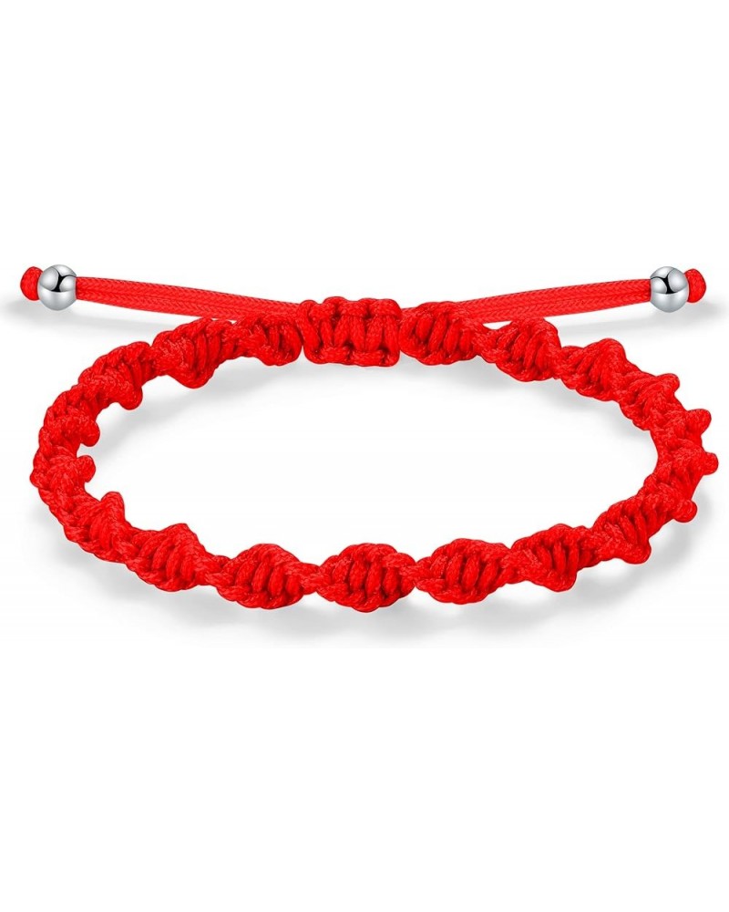 Braided Bracelet Women Men, Adjustable String Bracelet Handmade Jewelry, Birthday Friendship Couple Lucky Gift Red $8.99 Brac...