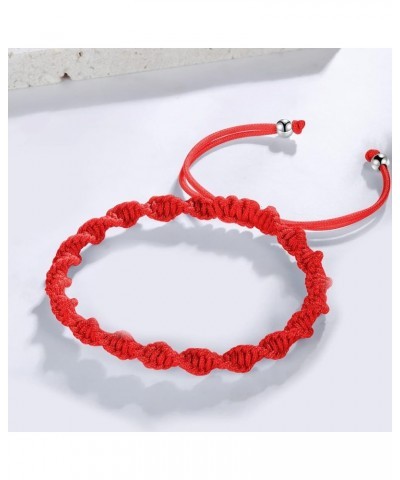 Braided Bracelet Women Men, Adjustable String Bracelet Handmade Jewelry, Birthday Friendship Couple Lucky Gift Red $8.99 Brac...