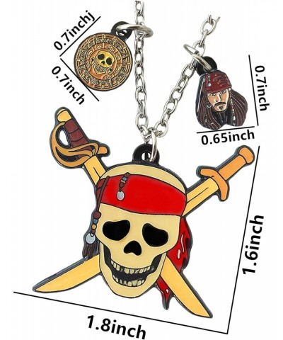 Pirates the Caribean Necklace Anime Cartoon Metal Horror Necklace Gifts for woman girl $8.18 Necklaces