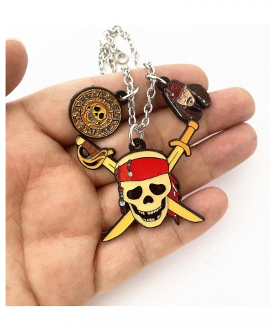 Pirates the Caribean Necklace Anime Cartoon Metal Horror Necklace Gifts for woman girl $8.18 Necklaces