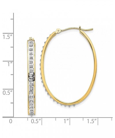 14K White Gold Diamond Oval Twist Hinged Hoop Earrings 14K Yellow Gold - 37mm - 1.46 inch $88.98 Earrings