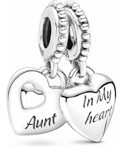 Aunt & Niece Split Heart Dangle Charms 925 Sterling Silver Pendants for Bracelets $8.82 Bracelets