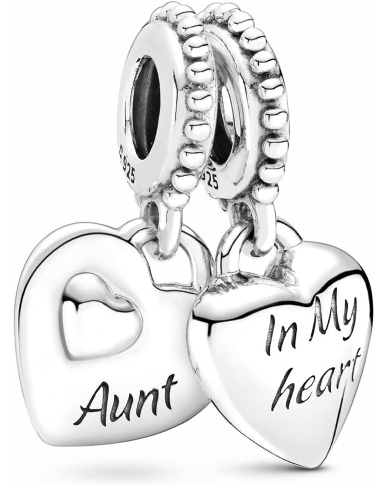 Aunt & Niece Split Heart Dangle Charms 925 Sterling Silver Pendants for Bracelets $8.82 Bracelets