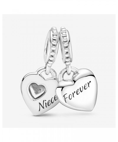 Aunt & Niece Split Heart Dangle Charms 925 Sterling Silver Pendants for Bracelets $8.82 Bracelets