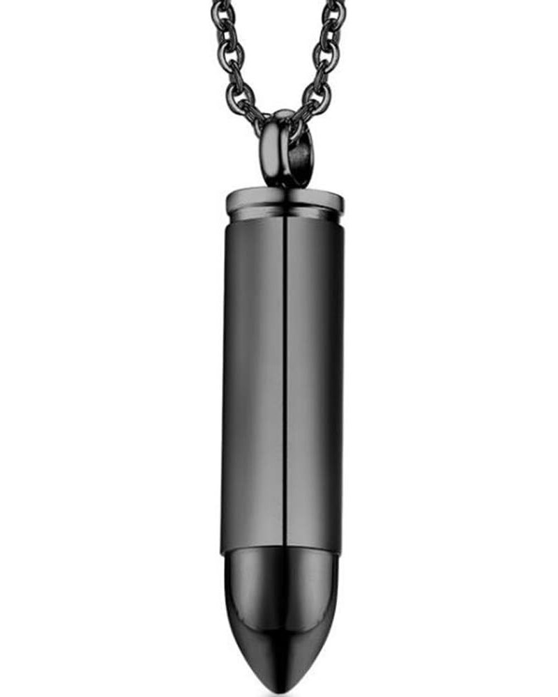 Stainless Steel Bullet Style Statement Cocktail Party Biker Pendant Necklace Black $8.54 Necklaces