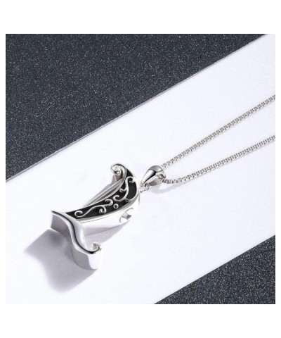 Initial Letter Urn Necklace for Women: 925 Sterling Silver Human Ashes Holder Pendant Keepsake Memorial Urn Necklace Crematio...