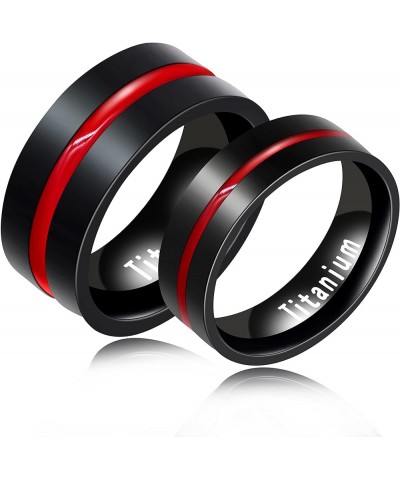 Black Titanium Steel Red Line LGBT Pride Ring for Gay & Lesbian Promise Engagement Wedding Bands Y1599 Men $6.35 Rings