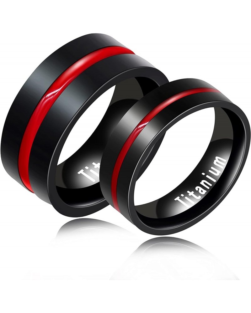 Black Titanium Steel Red Line LGBT Pride Ring for Gay & Lesbian Promise Engagement Wedding Bands Y1599 Men $6.35 Rings