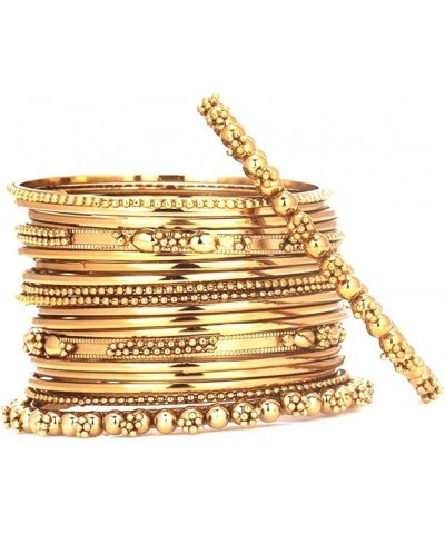 Boho Vintage Antique Ethnic Gypsy Tribal Indian Oxidized Bracelet Bangles Set Jewelry Multipack of 4 (Silver, Gold) 2-4 $10.1...