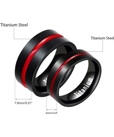 Black Titanium Steel Red Line LGBT Pride Ring for Gay & Lesbian Promise Engagement Wedding Bands Y1599 Men $6.35 Rings