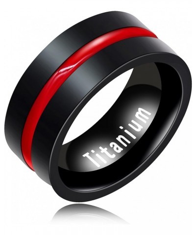 Black Titanium Steel Red Line LGBT Pride Ring for Gay & Lesbian Promise Engagement Wedding Bands Y1599 Men $6.35 Rings