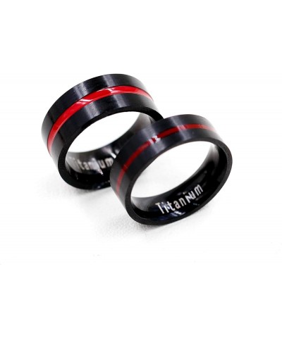 Black Titanium Steel Red Line LGBT Pride Ring for Gay & Lesbian Promise Engagement Wedding Bands Y1599 Men $6.35 Rings