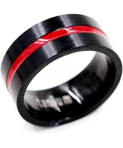 Black Titanium Steel Red Line LGBT Pride Ring for Gay & Lesbian Promise Engagement Wedding Bands Y1599 Men $6.35 Rings