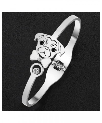 Matching Dog Bracelets Bangle Jewelry Stainless Steel 18K Gold Bracelets for Women Girls Charms Dachshund Gifts Silver Pug Br...