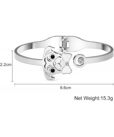 Matching Dog Bracelets Bangle Jewelry Stainless Steel 18K Gold Bracelets for Women Girls Charms Dachshund Gifts Silver Pug Br...