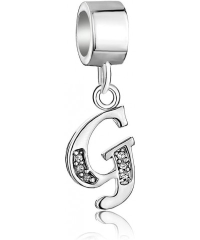 Sterling Silver Alphabet Beads A Letter Initial Spacer Dangle Clear Synthetic Crystal Charm G $8.61 Bracelets