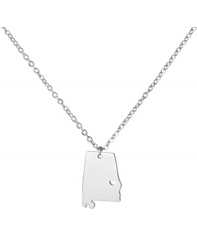 State Necklace Pendant Country Map Pendant Charm Jewelry Gift for Women Teens Alabama $6.78 Necklaces