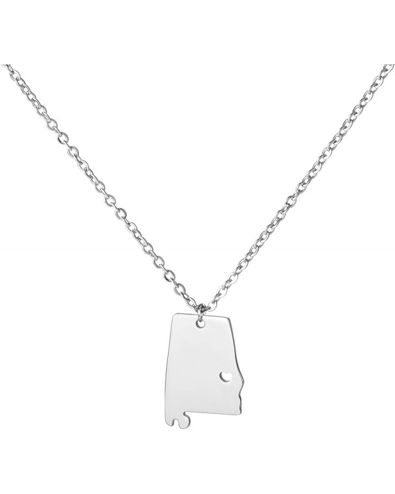 State Necklace Pendant Country Map Pendant Charm Jewelry Gift for Women Teens Alabama $6.78 Necklaces