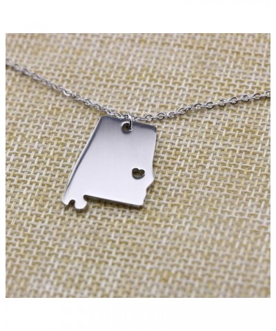 State Necklace Pendant Country Map Pendant Charm Jewelry Gift for Women Teens Alabama $6.78 Necklaces