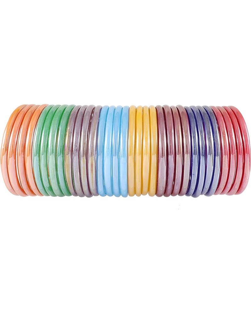 Newmakeinindia Multicolor Glass Pack Of 24 Bangle Set For Women 2.8 Inches Multicolor_2 $15.75 Bracelets