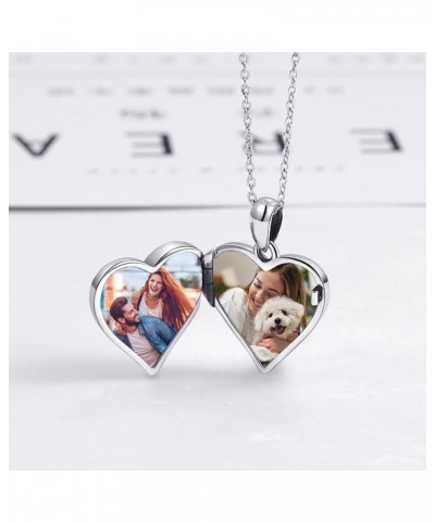 Sterling Silver Locket Necklace That Holds Pictures Photo Keepsake Pendant Necklace Birthday Valentine Jewelry Gifts for Wome...