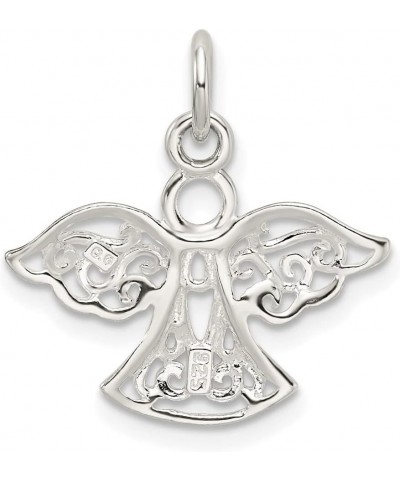 925 Sterling Silver Polished Filigree Religious Guardian Angel Charm Pendant Necklace 18mm Jewelry Gifts for Women $20.35 Nec...