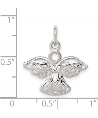 925 Sterling Silver Polished Filigree Religious Guardian Angel Charm Pendant Necklace 18mm Jewelry Gifts for Women $20.35 Nec...