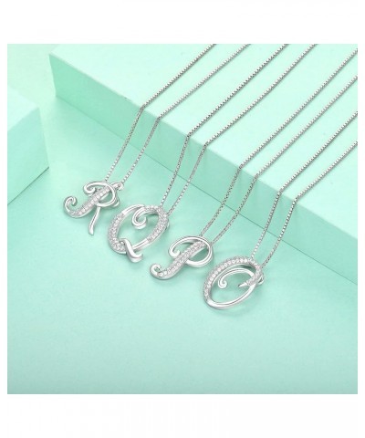 Initial Necklace for Women Teen girls 925 Sterling Silver Letter Pendant Cubic Zirconia Jewelry Gifts for family Mother Siste...