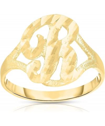 10k Yellow Gold A-Z Cursive Letter Initial Ring, Sizes 4-9 R-Small $66.24 Rings