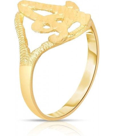 10k Yellow Gold A-Z Cursive Letter Initial Ring, Sizes 4-9 R-Small $66.24 Rings