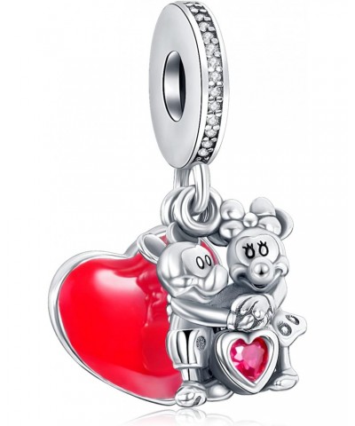 Couple Mouse Kiss Heart Charms in 925 Sterling Silver for Bracelets … (Love Holder) $12.17 Bracelets