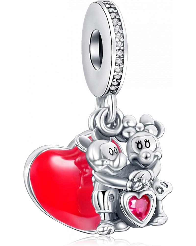 Couple Mouse Kiss Heart Charms in 925 Sterling Silver for Bracelets … (Love Holder) $12.17 Bracelets