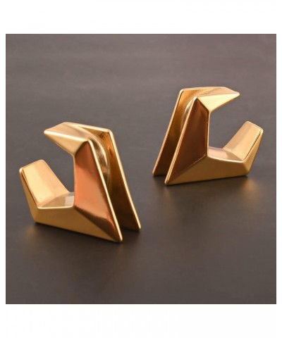 2PCS Rhombus Saddle Plugs Tunnels Hypoallergenic Stainless Steel 0g 2g Opening Ear Gauges Piercing Expander Stretchers Fashio...