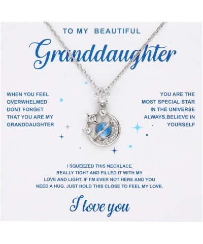 To My Beautiful Granddaughter Necklace Cubic-Zirconia Moon and Star Necklace For Granddaughter Birthday Graduation Gift to my...