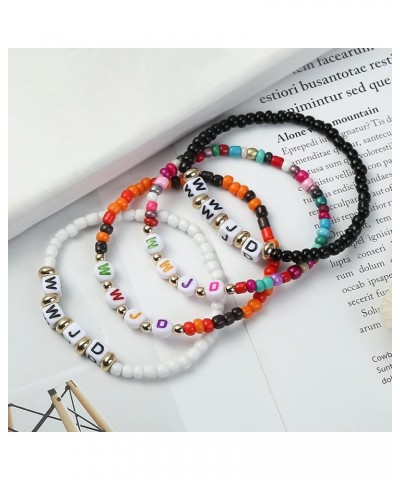 WWJD Bracelets for Teen Girls Colorful Beaded Bracelets for Women What Would Jesus D Bracelets Layered Letter Bracelets Inspi...