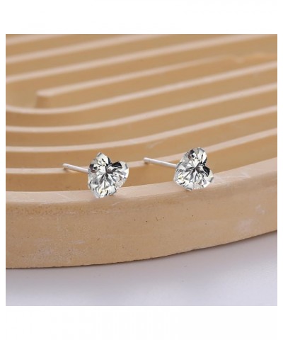 Sterling Silver Stud Moon Star/Moonstone/Zirconia Earrings Jewelry for Women Girls 5mm Heart CZ $7.97 Earrings