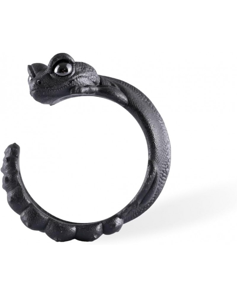 Knob Tail Gecko Ring Black Rings Lizard Gecko Rings Animal Jewelry Gift for Women Men Reptile Lovers 10 $13.58 Rings