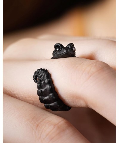 Knob Tail Gecko Ring Black Rings Lizard Gecko Rings Animal Jewelry Gift for Women Men Reptile Lovers 10 $13.58 Rings