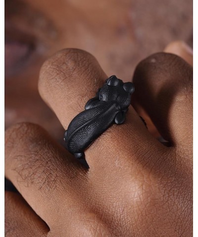 Knob Tail Gecko Ring Black Rings Lizard Gecko Rings Animal Jewelry Gift for Women Men Reptile Lovers 10 $13.58 Rings