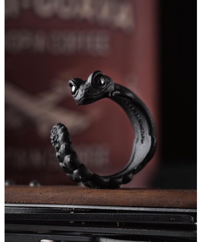 Knob Tail Gecko Ring Black Rings Lizard Gecko Rings Animal Jewelry Gift for Women Men Reptile Lovers 10 $13.58 Rings