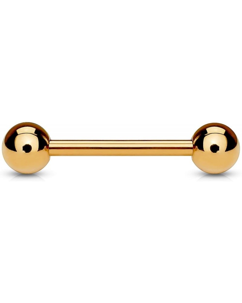 14G-16G Rose Gold IP Plated Surgical Steel Piercing Barbell *+FREE BOGO* Barbell 14GA: 6mm Length, 3mm Balls $10.19 Body Jewelry