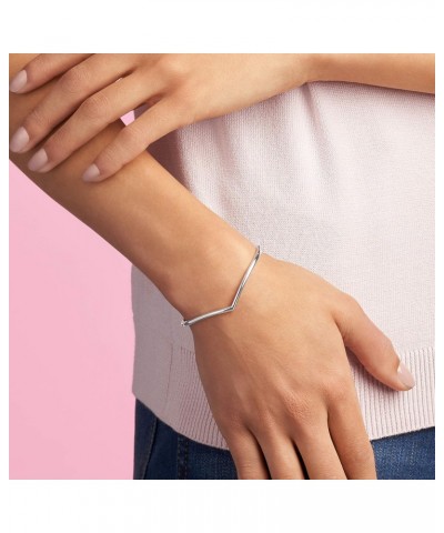 Jewelry Polished Wishbone Bangle Sterling Silver Bracelet, 6.9", With Gift Box $42.40 Bracelets