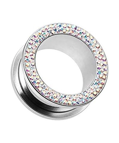 Multi-Sprinkle Dot Multi Gem Screw-Fit Ear Gauge Tunnel Plug (0 GA (8mm), Aurora Borealis) 5/8" (16mm), Aurora Borealis $14.4...